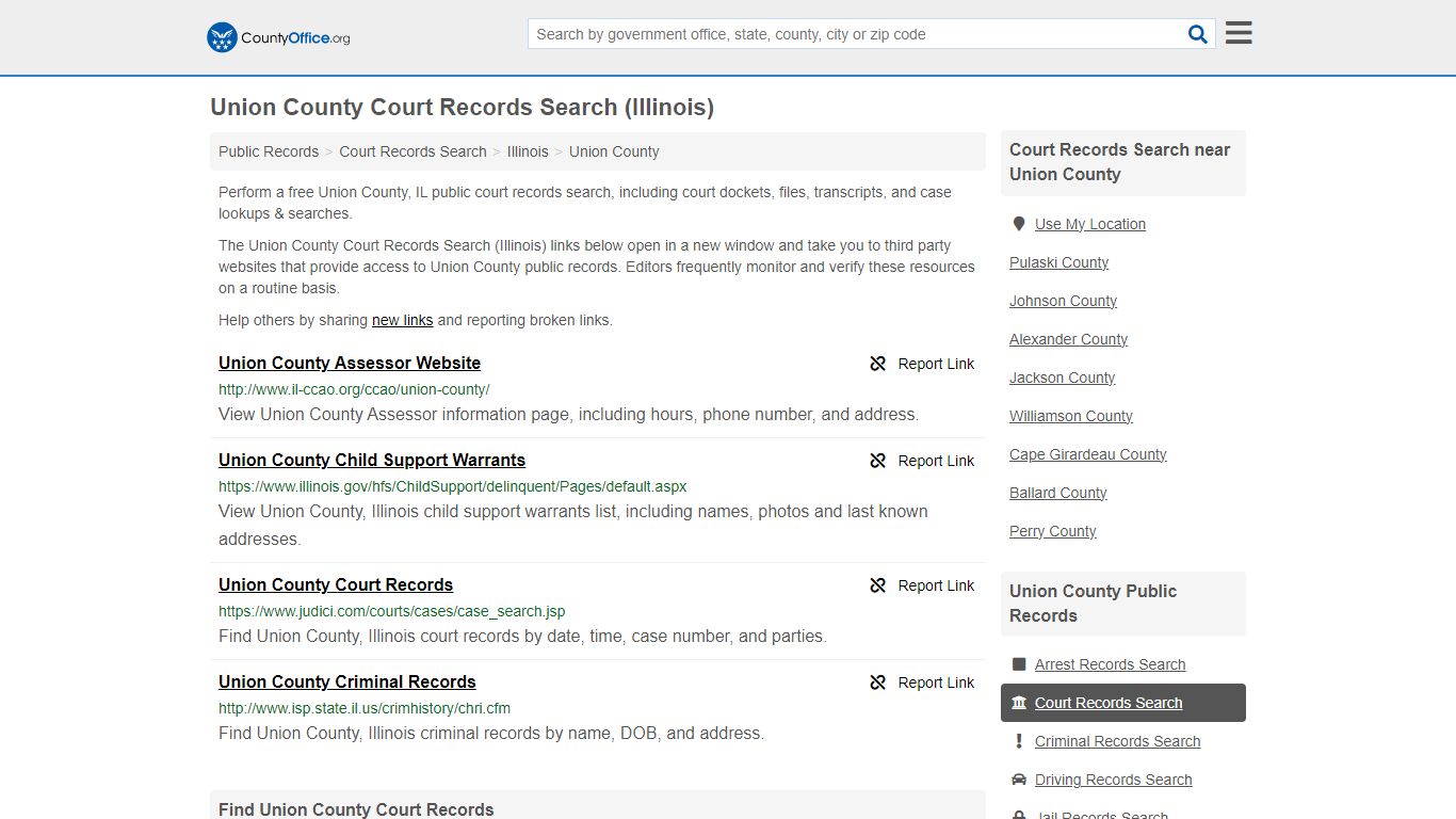 Union County Court Records Search (Illinois) - County Office