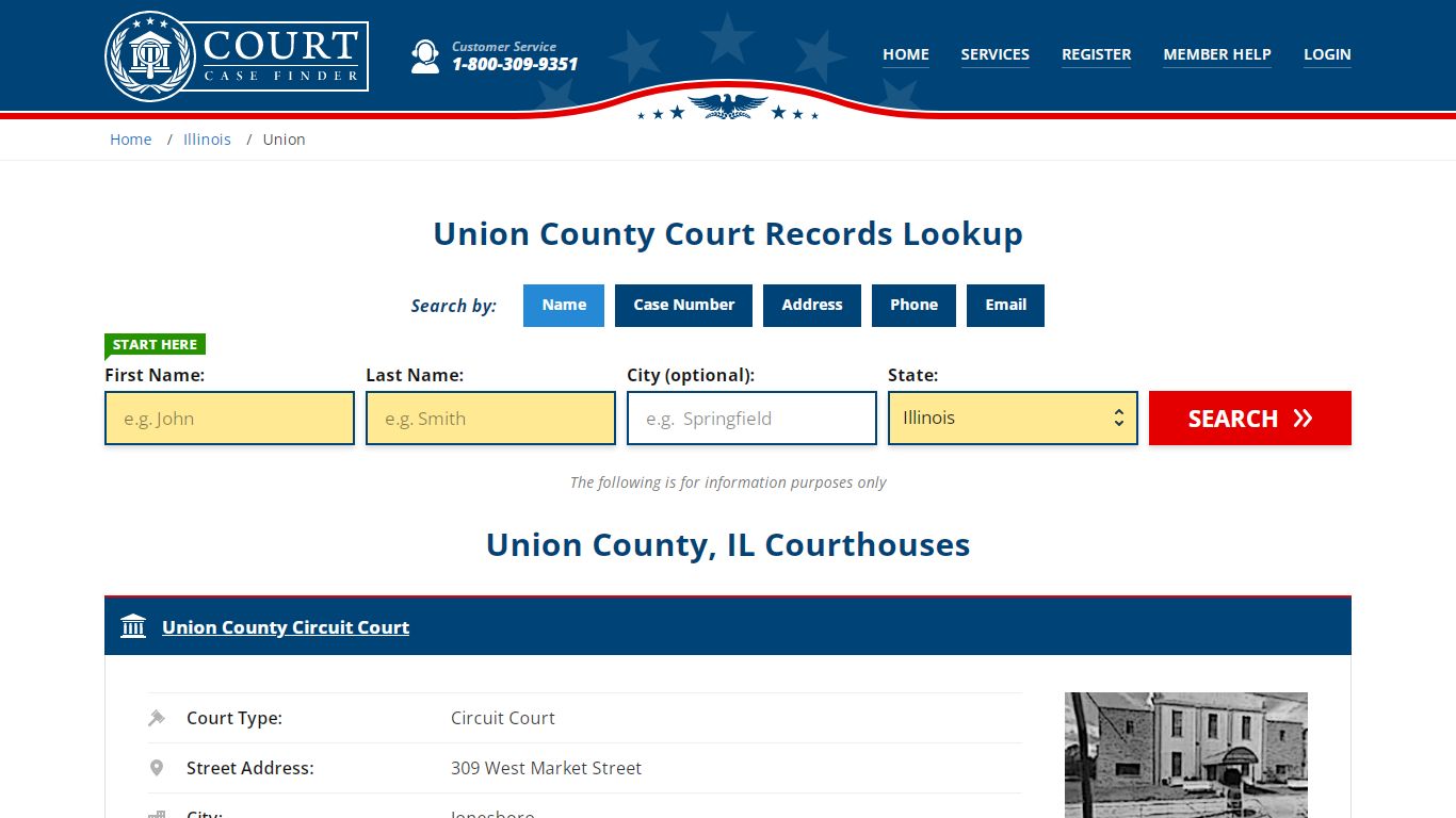 Union County Court Records | IL Case Lookup - CourtCaseFinder.com